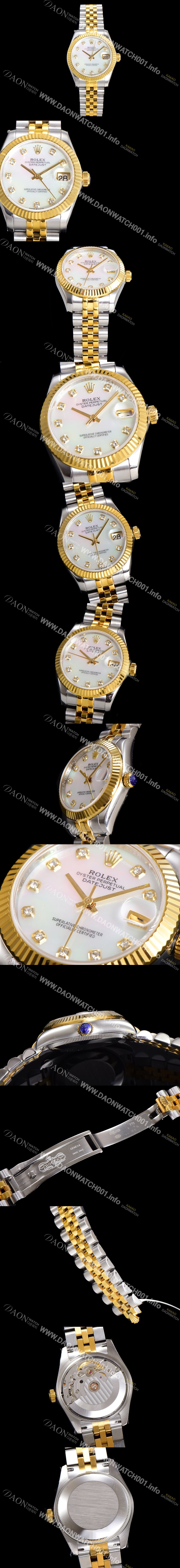 홍콩명품 [로렉스] 여성용 데이져스트 오이스터 31mm 레이디 오토매틱  18K 옐루골드 투톤콤비 5열 브레이슬릿 메탈줄 자게다이얼 rol60473