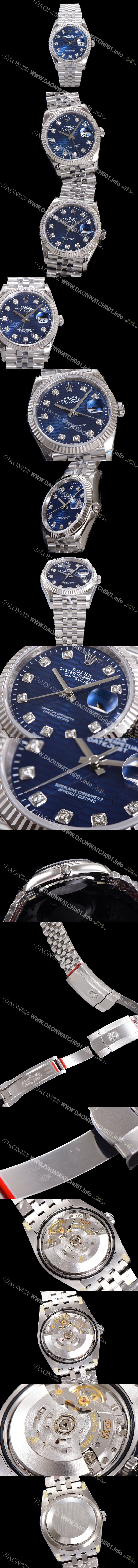 홍콩명품 [로렉스] 남성용 904L스틸!! 2023신형 데이저스트 36mm II m126234-0057 블루 다이얼 큐빅인덱스 스틸 브레이슬릿 신형 Cal.3235 오토매틱 무브먼트 ROL16111