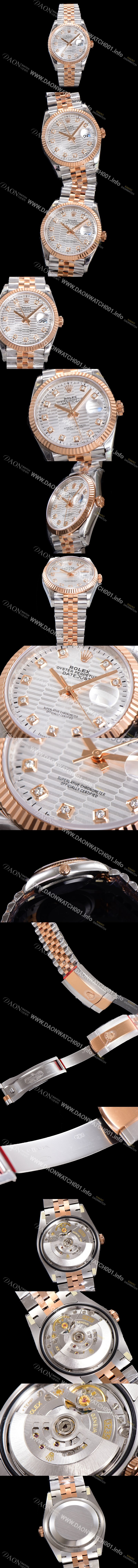 홍콩명품 [로렉스] 남성용 904L스틸!! 2023신형 데이져스트 36mm II m126231 !! 로즈골드 실버 다이얼 브레이슬릿 신형 Cal.3235 오토매틱 무브먼트 ROL19324