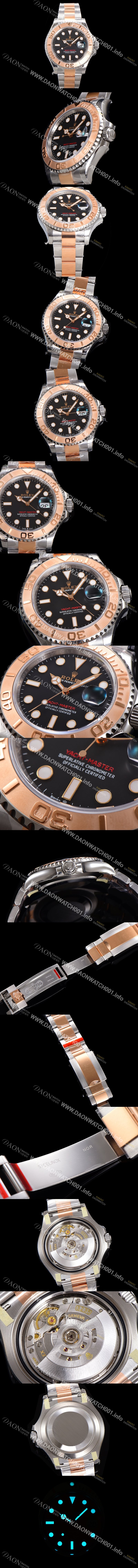 홍콩명품 [로렉스] 남성용 2022신형! 요트마스터 로즈골드 m126622 투톤콤비 40미리 Cal.3235 오토매틱 무브먼트 블랙 다이얼 ROL35156