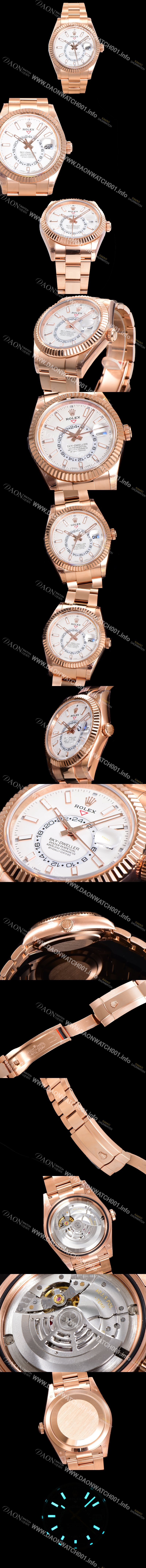 홍콩명품  [로렉스] 남성용 스카이더웰러 오이스터 퍼페츄얼 오토매틱 Cal.9001타입 42미리 18K 로즈골드 화이트 다이얼 rol5293