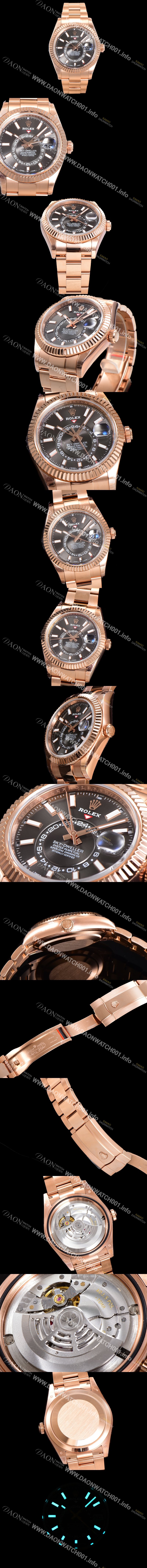 홍콩명품  [로렉스] 남성용 스카이더웰러 오이스터 퍼페츄얼 오토매틱 Cal.9001타입 42미리 18K 로즈골드 그레이 다이얼 rol5295