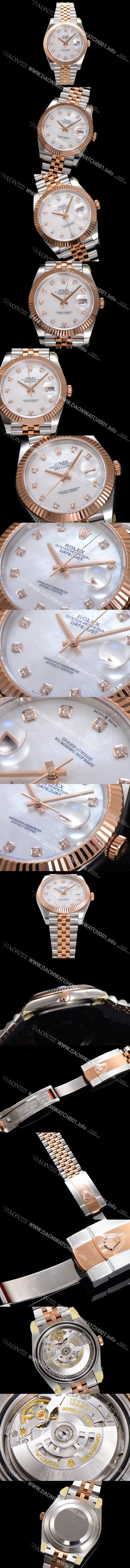 홍콩명품 [로렉스] 남성용 데이저스트II m126331 18K 로즈골드 41mm 오토매틱 Cal.3235 무브먼트 화이트/자개 다이얼 rol5353