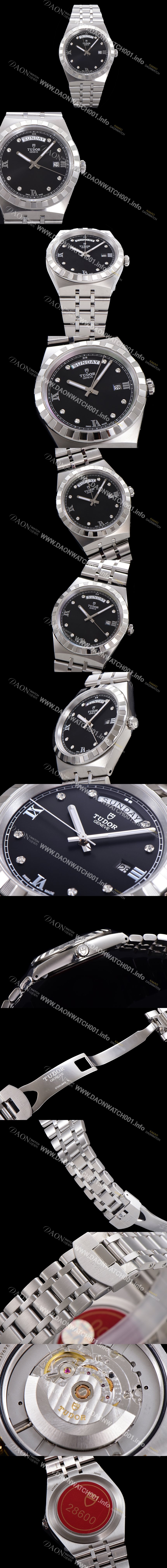 홍콩명품 [튜더] 남성용 로얄 워치 오토매틱 스위스 ETA2836-2 타입 41mm 메탈줄 블랙다이얼 tud5935