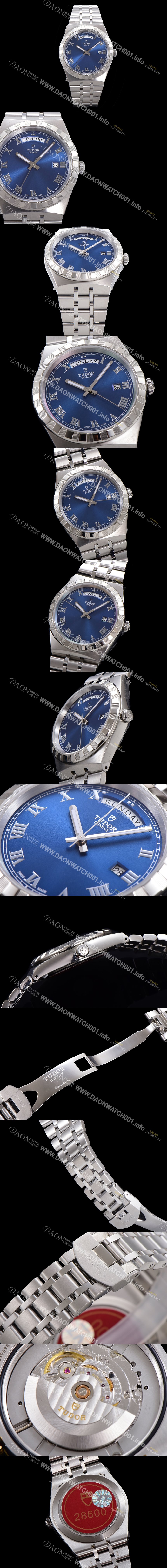 홍콩명품 [튜더] 남성용 로얄 워치 오토매틱 스위스 ETA2836-2 타입 41mm 메탈줄 블루다이얼 tud1291