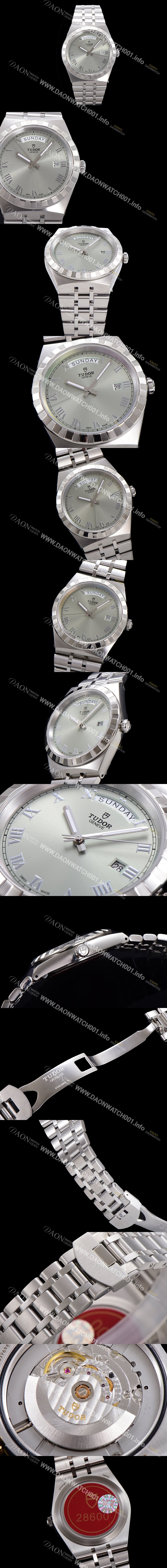 홍콩명품 [튜더] 남성용 로얄 워치 오토매틱 스위스 ETA2836-2 타입 41mm 메탈줄 실버다이얼 tud5152