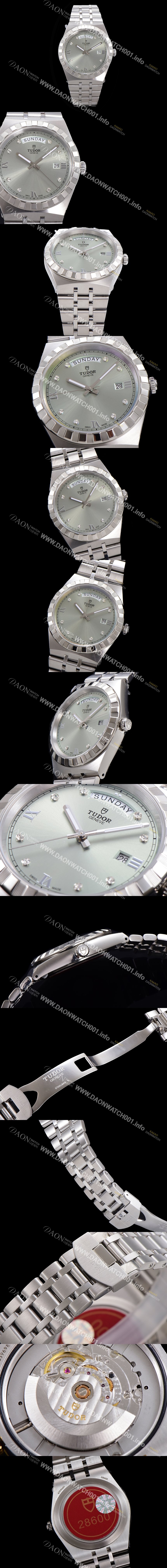 홍콩명품 [튜더] 남성용 로얄 워치 오토매틱 스위스 ETA2836-2 타입 41mm 메탈줄 실버다이얼 tud1592