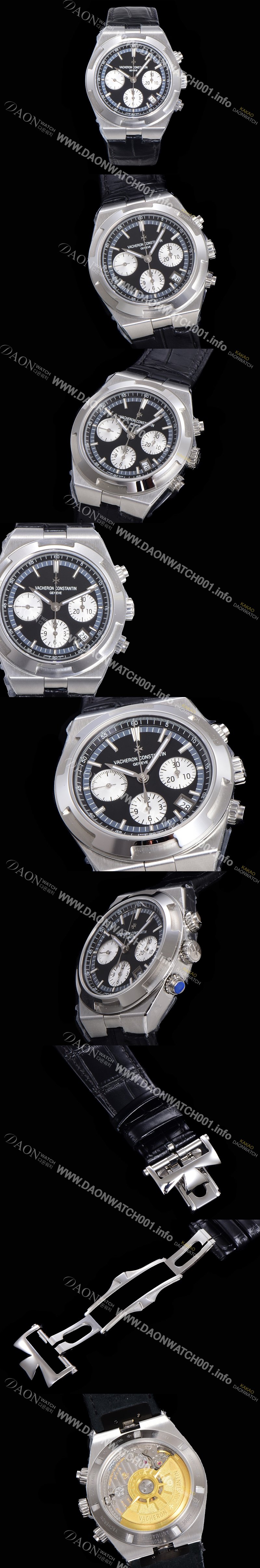 홍콩명품 [바쉐런콘스탄틴] 남성용 오버시즈 크로노그래프 42mm 오토매틱 5500S 가죽줄 블랙다이얼 vac1913