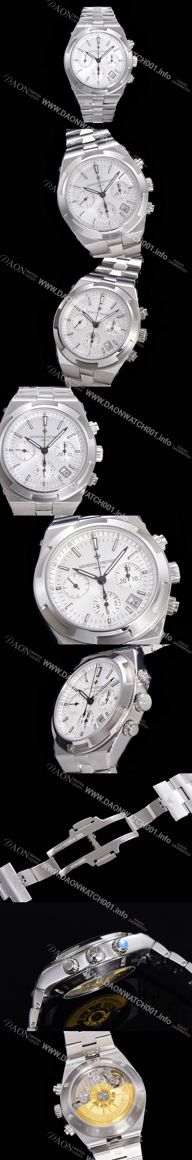 홍콩명품 [바쉐런콘스탄틴] 남성용 오버시즈 크로노그래프 42mm 오토매틱 5500S 메탈줄 화이트다이얼 vac1135