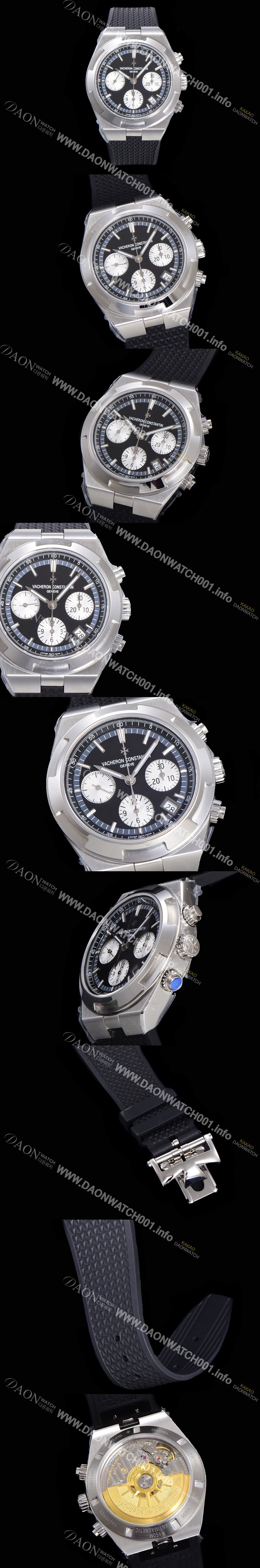 홍콩명품 [바쉐런콘스탄틴] 남성용 오버시즈 크로노그래프 42mm 오토매틱 5500S 러버우레탄줄 블랙다이얼 vac1215