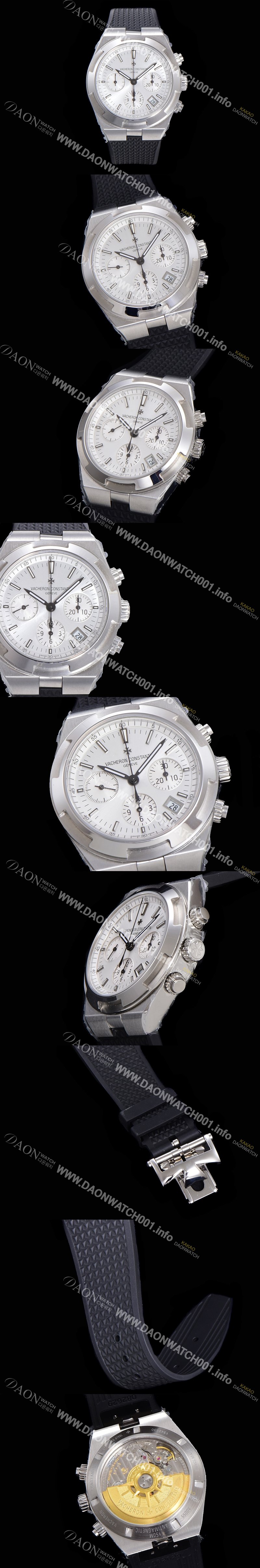 홍콩명품 [바쉐런콘스탄틴] 남성용 오버시즈 크로노그래프 42mm 오토매틱 5500S 러버우레탄줄 화이트다이얼 vac1951