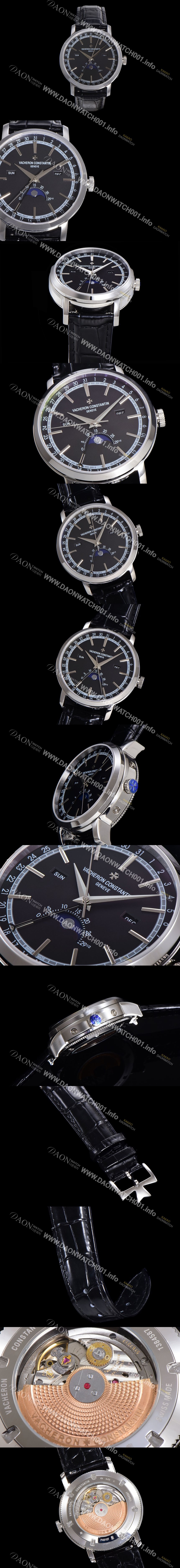 홍콩명품 [바쉐런콘스탄팀] 남성용 트레디셔널 문페이즈 오토매틱 2460QCL 타입 41mm 가죽줄 블랙다이얼   vac2151