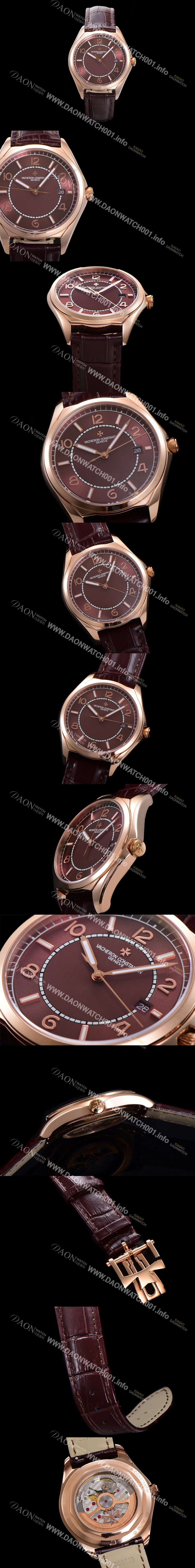 홍콩명품 [바쉐론 콘스탄틴] 남성용 피프티식스 Ref.4600E 오토매틱 1326 타입  40mm 가죽줄 18K 로즈골드 브라운 다이얼  vac1511