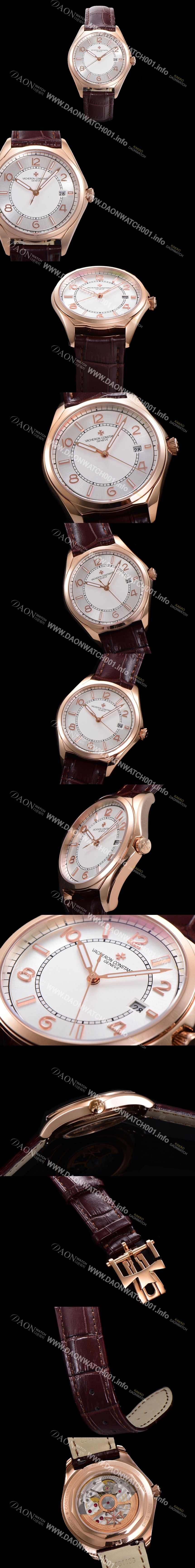 홍콩명품 [바쉐론 콘스탄틴] 남성용 피프티식스 Ref.4600E 오토매틱 1326 타입 40mm 가죽줄 18K 로즈골드 실버 다이얼  vac5122