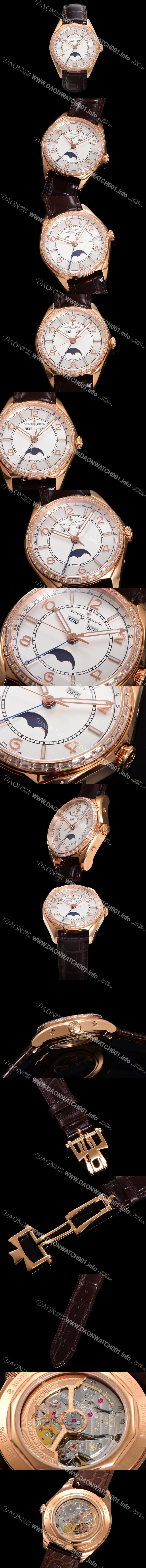 홍콩명품 [바쉐론 콘스탄틴] 남성용 피프티식스 컴플리트 캘린더 Ref.4600E 18k 로즈골드 40mm 오토매틱 2460 QCL/1 타입 실버 다이얼 vac1154