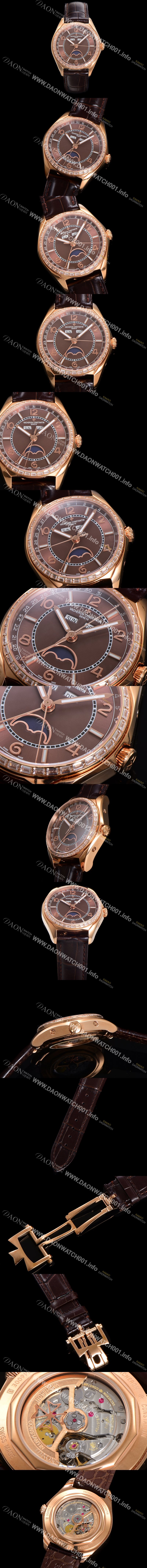홍콩명품 [바쉐론 콘스탄틴] 남성용 피프티식스 컴플리트 캘린더 Ref.4600E 18k 로즈골드 40mm 오토매틱 2460 QCL/1 타입 브라운 다이얼 vac1155