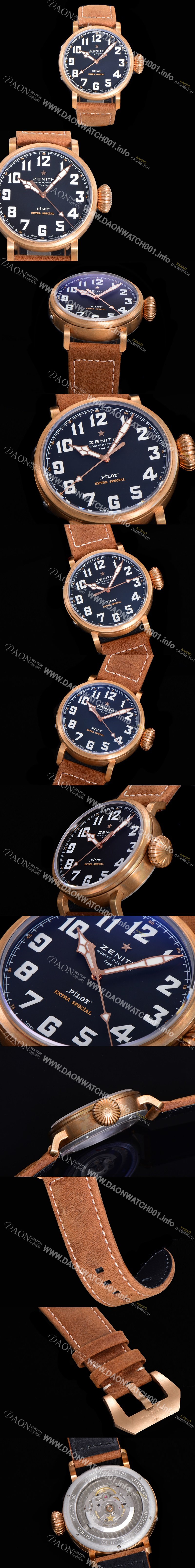 홍콩명품 [제니스] 남성용 파일럿 29.2430.679/21.C753 타입 20 애드벤쳐 브론져제질 오토매틱 9015무브 45미리 가죽시계 블랙다이얼 ZEN72816