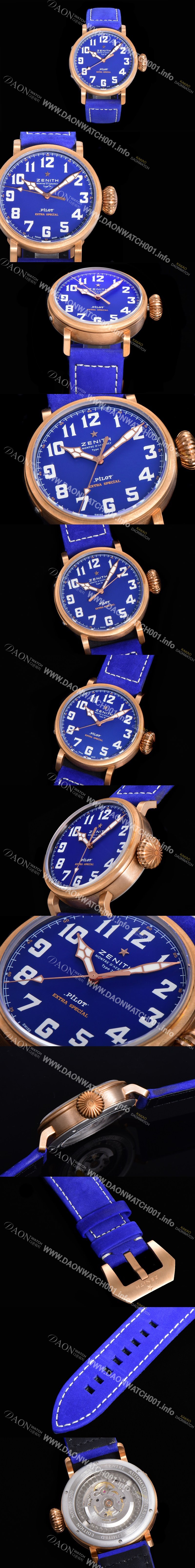 홍콩명품 [제니스] 남성용 파일럿 29.1940.679/57.C808 타입 20 애드벤쳐 브론져제질 오토매틱 9015무브 45미리 가죽시계 블루다이얼 ZEN73031