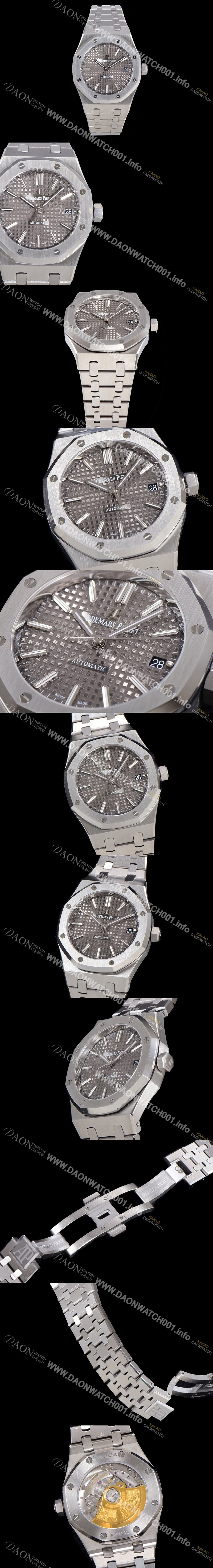 홍콩명품 [오데마피게] 남성용 하이엔드 37mm로얄오크 15450ST 그레이 와플 다이얼 Cal.3120오토매틱 무브먼트 AUD6514