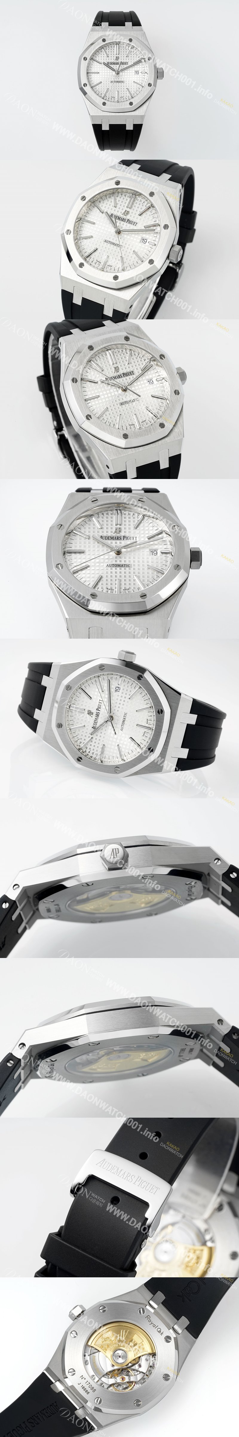 홍콩명품 [오데마피게] 남성용 15400ST.OO.1220ST.02 로얄오크 41mm 오토매틱 Cal.3120무브먼트 실버 와플 다이얼 aud6530