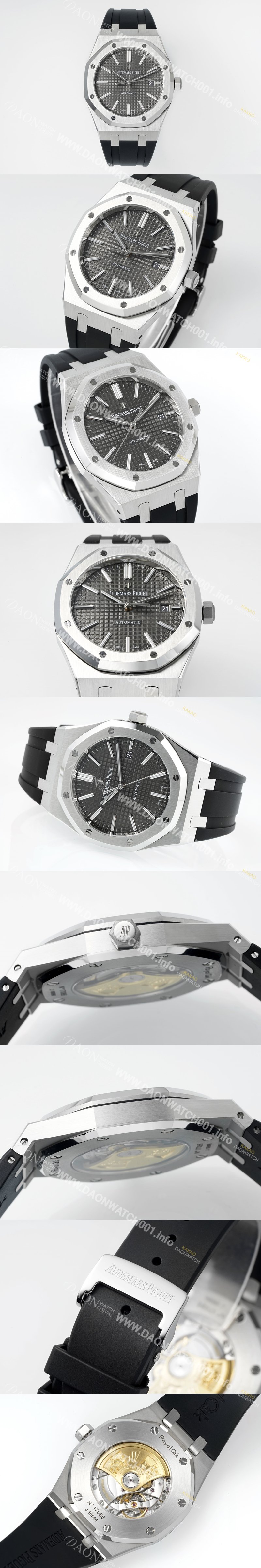 홍콩명품 [오데마피게] 남성용 15400ST.OO.1220ST.04 로얄오크 41mm 오토매틱 Cal.3120무브먼트 그레이 와플 다이얼 aud6531