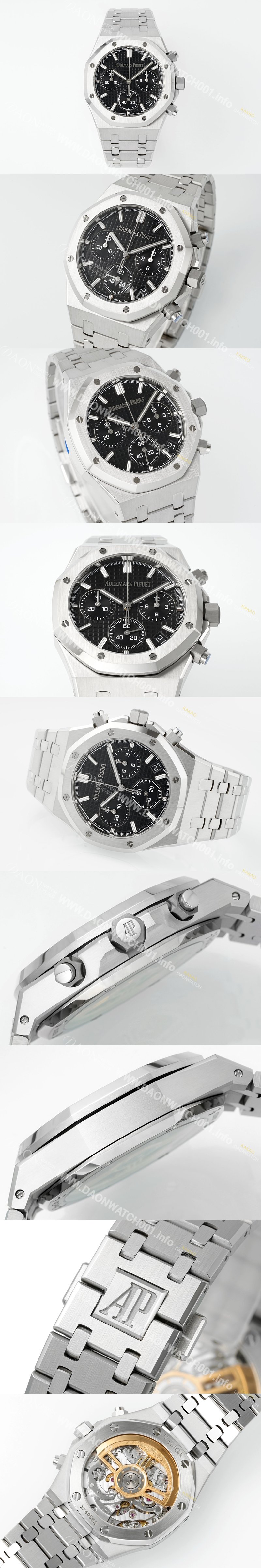 홍콩명품 [오데마피게] 남성용 로얄오크 26240ST.OO.1320ST.06 크로노그래프 41mm 오토매틱 Cal.4401 무브먼트 블랙 와플 다이얼 aud6551