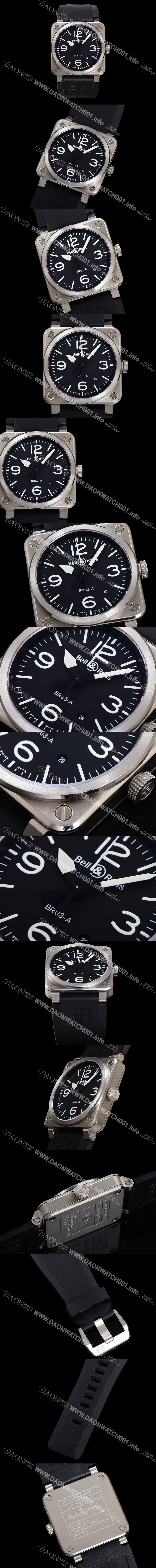 홍콩명품 [벨엔로즈] 남성용 인스트루먼트03 BR03A-D-BL-STSRB 오토매틱 9015타입 42mm 우레탄줄 블랙 다이얼 bel4113