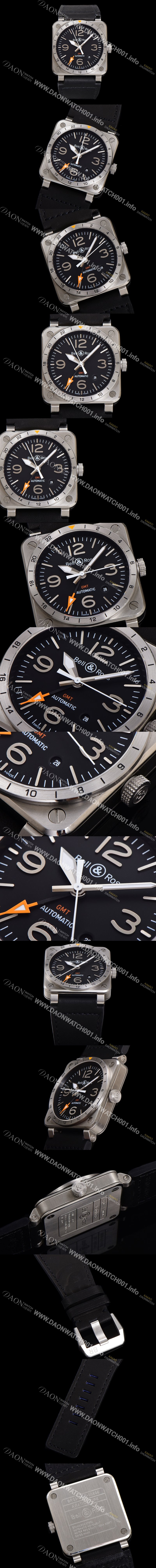 홍콩명품 [벨엔로즈] 남성용 인스트루먼트03 BR0393-GMT-STSCA 오토매틱 2836-타입 42mm 우레탄줄 블랙 다이얼 bel4116