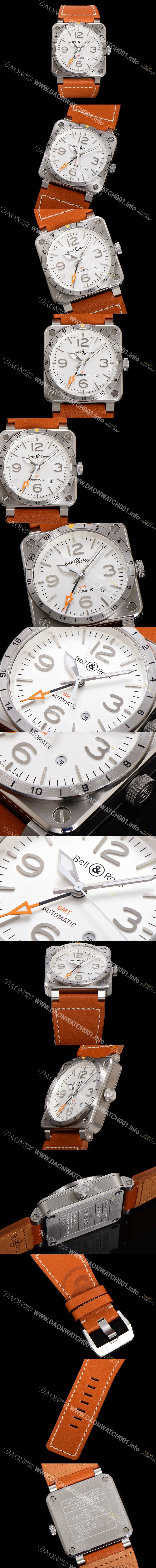 홍콩명품 [벨엔로즈] 남성용 인스트루먼트03 BR0393-GMT-STSCA 오토매틱 2836타입 42mm 우레탄줄 화이트 다이얼 bel4118