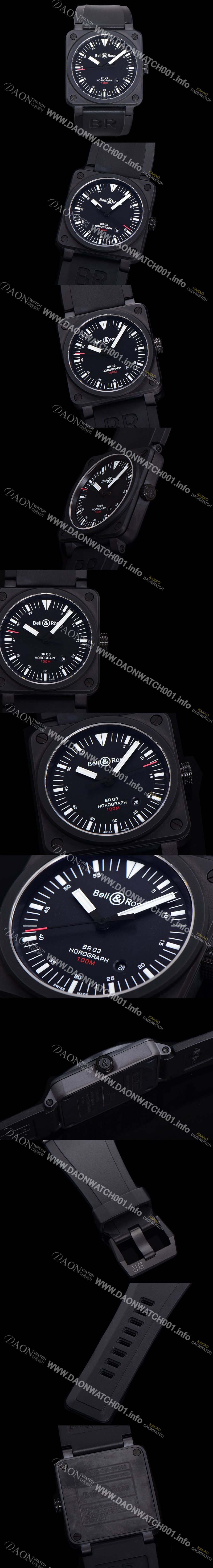 홍콩명품 [벨엔로즈] 남성용 BR03-92 다이버 세라믹 오토매틱 9015 타입 42mm 우레탄줄 블랙 다이얼 bel80302