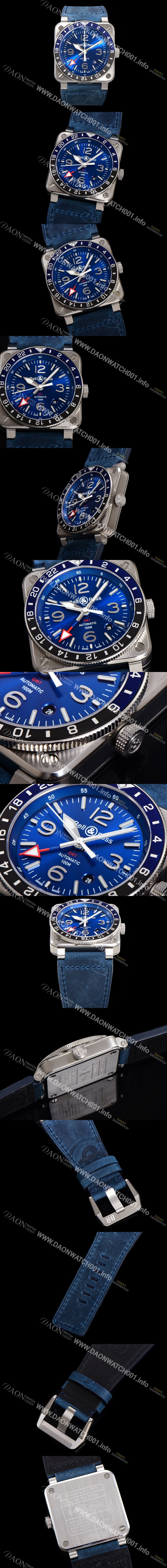 홍콩명품 [벨엔로즈] 남성용 BR0393 다이버 스틸 오토매틱 ETA2836-2 타입 42mm 가죽줄 블루 다이얼 bel84498