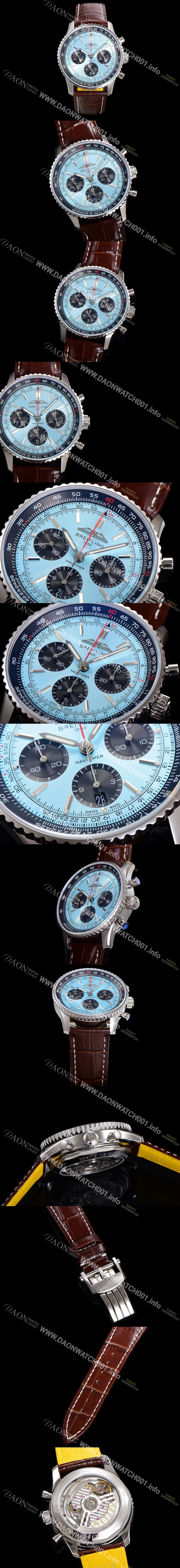 홍콩명품 [브라이틀링] 남성용 네비타이머 AB0138241C1P1 크로노그래프 ETA7750-2 타입 오토매틱 43mm 가죽줄 블루 다이얼 bre5995