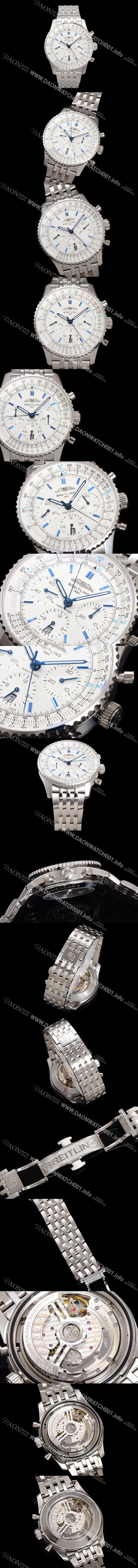 홍콩명품 [브라이틀링] 남성용 네비타이머 AB0139A71G1A1 크로노그래프 ETA7750-2 타입 오토매틱 43mm 메탈줄 화이트 다이얼 bre6002