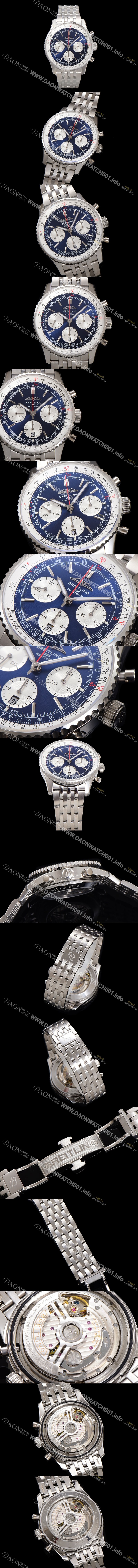 홍콩명품 [브라이틀링] 남성용 네비타이머 AB0137211C1P1 크로노그래프 ETA7750-2 타입 오토매틱 43mm 메탈줄 블루 다이얼 bre6006
