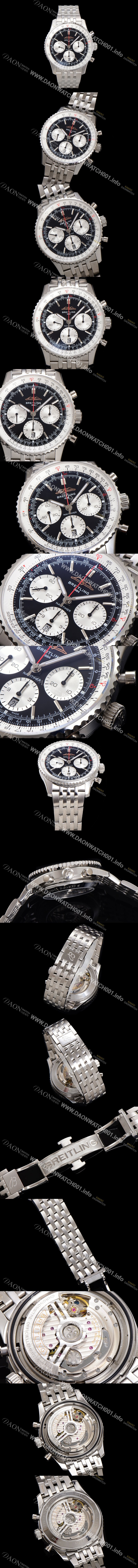 홍콩명품 [브라이틀링] 남성용 네비타이머 AB0138211B1A1 크로노그래프 ETA7750-2 타입 오토매틱 43mm 메탈줄 블랙 다이얼 bre6007