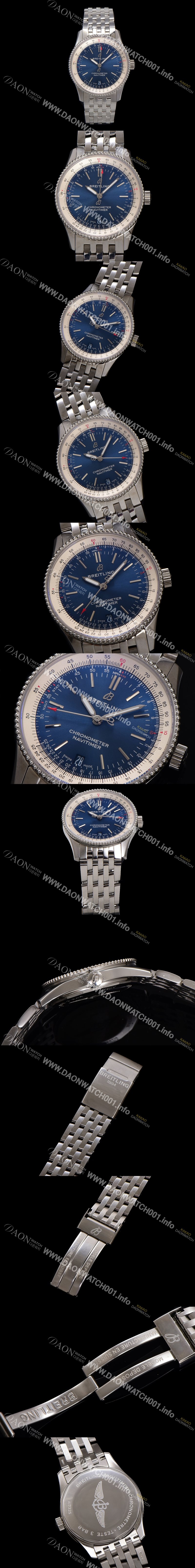 홍콩명품 [브라이틀링] 남성용 네비타이머 A17325211C1A1 크로노그래프 오토매틱 2824타입 38mm 메탈줄 블루 다이얼 bre6025