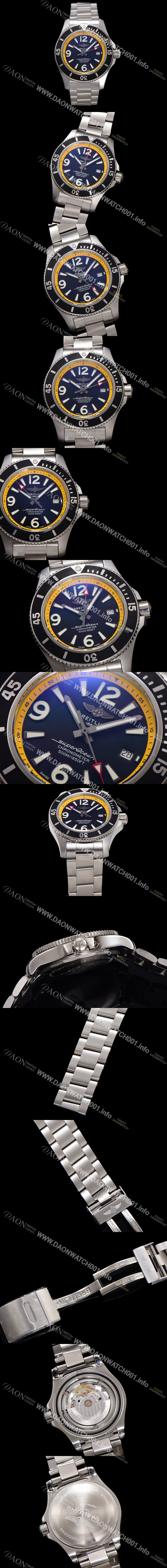 홍콩명품 [브라이틀링] 남성용 슈퍼오션 A17366D71B1S1 오토매틱 2824타입 42mm 메탈줄 블랙 다이얼 bre6044