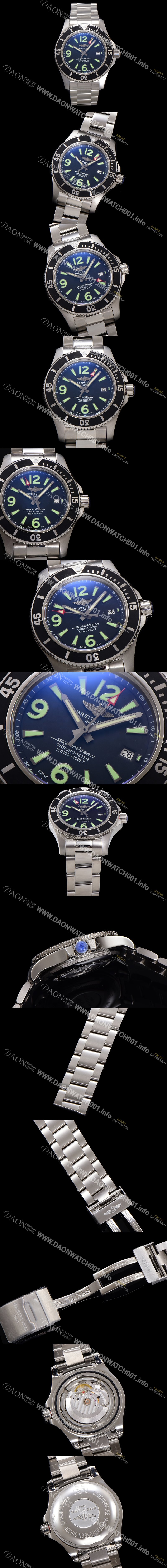 홍콩명품 [브라이틀링] 남성용 슈퍼오션 A17367D71B1S1 오토매틱 2824타입 44mm 메탈줄 블랙 다이얼 bre6047