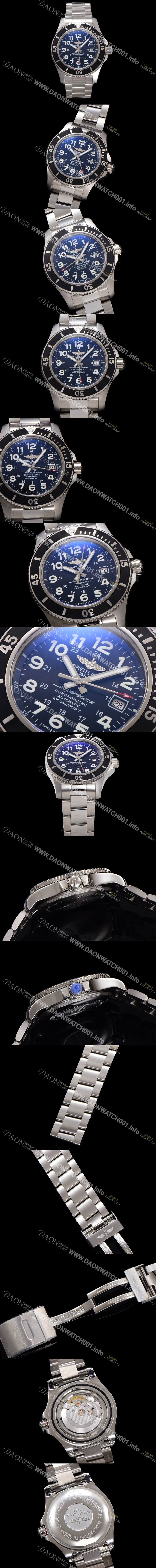 홍콩명품 [브라이틀링] 남성용 슈퍼오션 A17392D71B1A1 오토매틱 2824타입 44mm 메탈줄 블랙 다이얼 bre6048