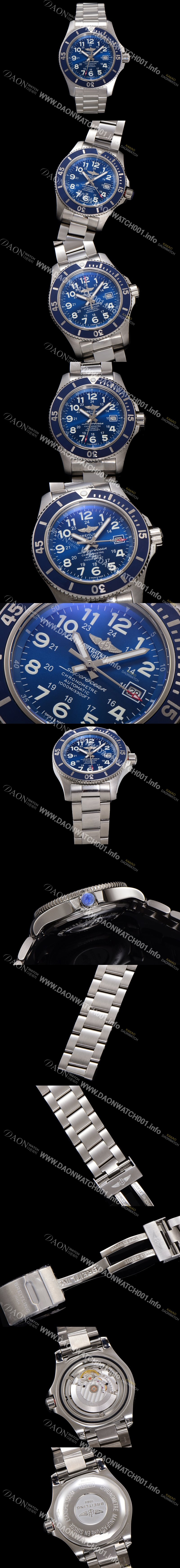 홍콩명품 [브라이틀링] 남성용 슈퍼오션 A17392D81C1A1 오토매틱 2824타입 44mm 메탈줄 블루 다이얼 bre6049