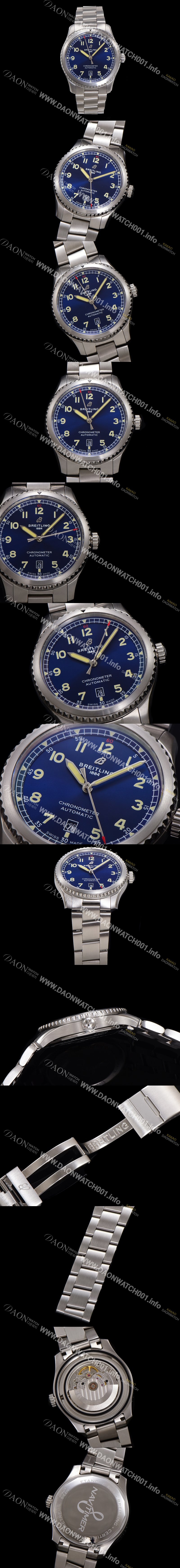 홍콩명품 [브라이틀링] 남성용 네비타이머 A17314101C1A1 오토매틱 2824 타입 41mm 메탈줄 블루 다이얼 bre6054