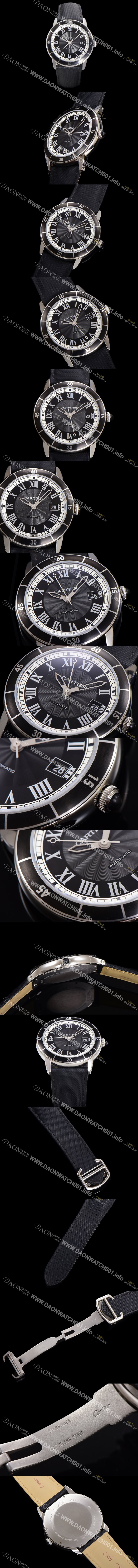 홍콩명품 [까르띠에] 롱드 끄로아지에 WSRN0003 오토매틱 ETA2824-2 42mm 남성용시계 나토천스트랩 블랙 다이얼 car69311