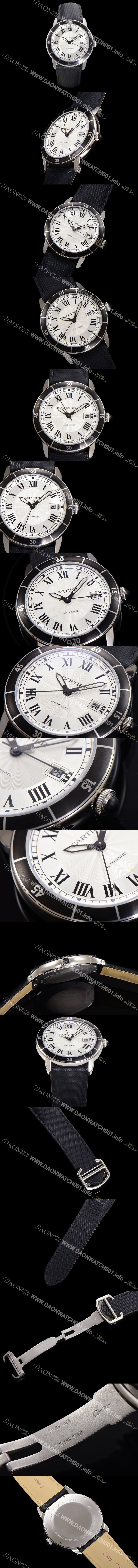 홍콩명품 [까르띠에] 롱드 끄로아지에 WSRN0002 오토매틱 ETA2824-2 42mm 남성용시계 나토천스트랩 화이트 다이얼 car69312