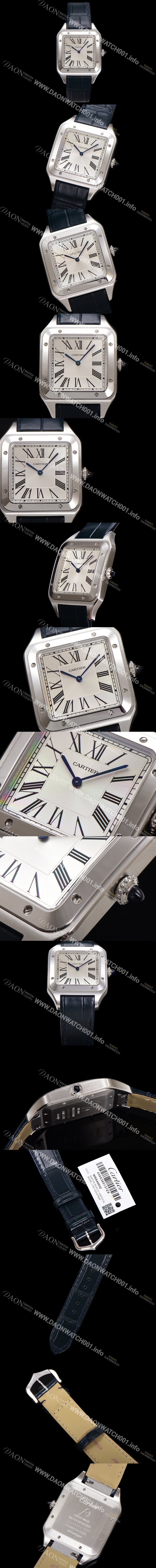 홍콩명품 [까르띠에] 남성용 산토스 WGSA0021 쿼츠 46.6mm L 사이즈 쿼츠 화이트 다이얼 car69323