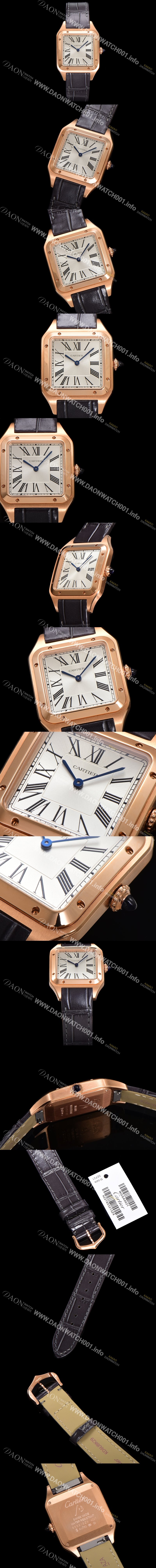 홍콩명품 [까르띠에] 남여공용 산토스 WGSA0021 쿼츠 43.5mm M 사이즈 18K 로즈골드 화이트 다이얼 car69325