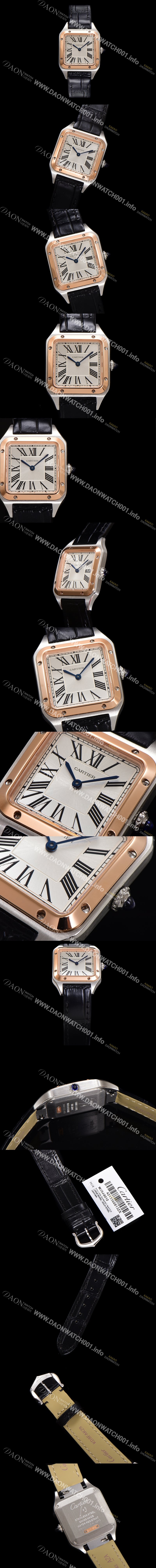 홍콩명품 [까르띠에] 여성용 산토스 W2SA0012 쿼츠 38mm S 사이즈 18K 로즈골드 화이트 다이얼 car69328