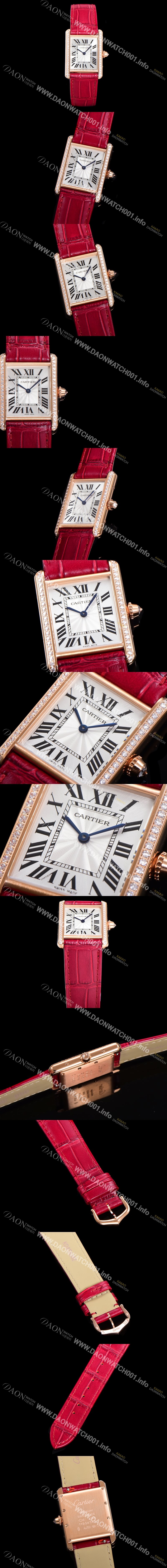 홍콩명품 [까르띠에] 여성용 탱크 WJTA0038 쥬얼 다이아몬드 베젤 화이트 실버 썬더스트 다이얼 쿼츠 무브먼트 car69349