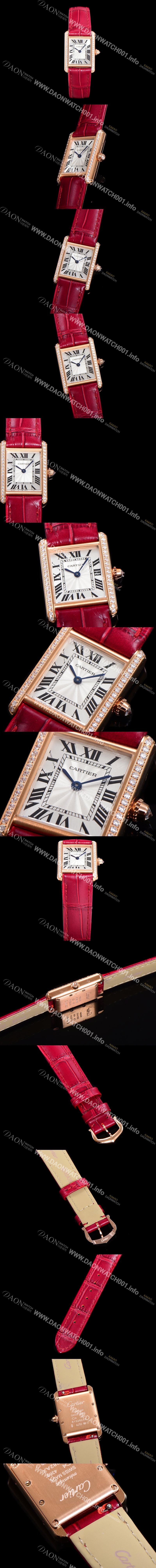 홍콩명품 [까르띠에] 여성용 탱크 WJTA0010 쥬얼 다이아몬드 베젤 화이트 실버 썬더스트 다이얼 쿼츠 무브먼트 car69350