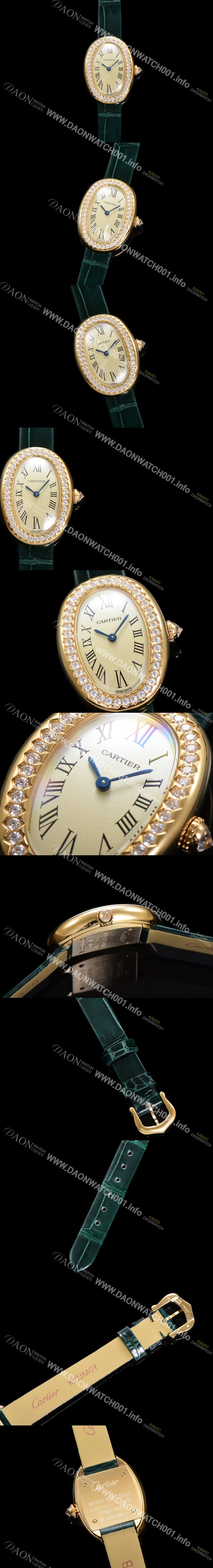 홍콩명품 [까르띠에] 여성용 베누아 WJBA0031 18K로즈골드 실버 다이얼 악어가죽줄 쿼츠 무브먼트 car69354