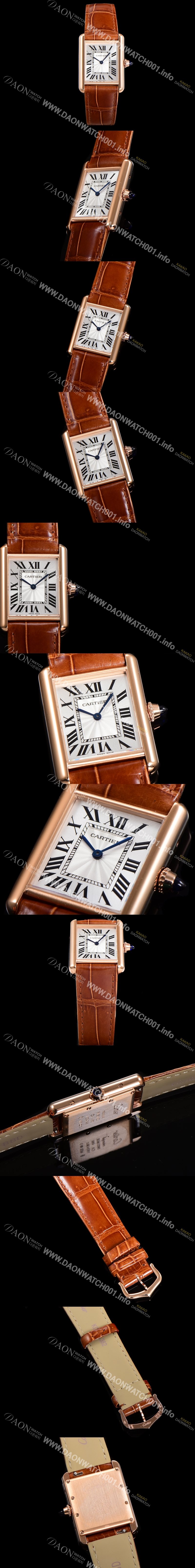 홍콩명품 [까르띠에] 여성용 신상 탱크 WGTA0011 실버 다이얼 33.7mm 로즈골드 악어가죽 쿼츠 무브먼트 car69355